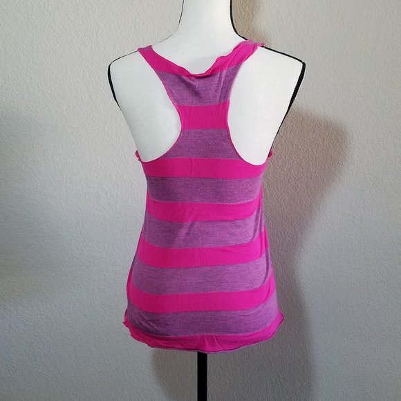 Wet Seal Juniors Tank Tops Small Pink Stripe Racer Back Shirt Casual y2k 90s - Picture 4 of 4